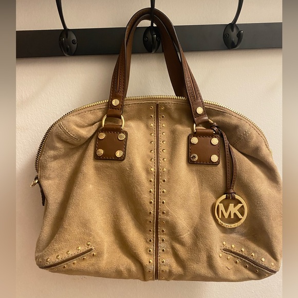 Michael Kors Brown Suede Shoulder Bag - Picture 1 of 3